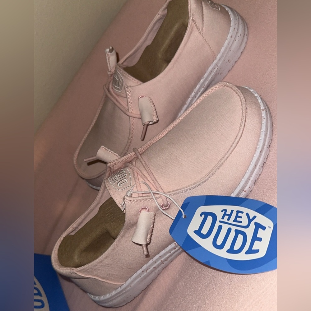 Womens HEYDUDE Wendy Slub Slip-On Casual Shoe - Pink